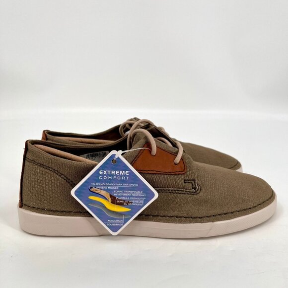 Clarks Gereld Tie Casual Shoes Size 8M Olive Textile Lace Up Ortholite Comfort main image 13